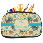 Old Fashioned Thanksgiving Neoprene Pencil Case - Medium w/ Name or Text