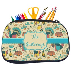 Old Fashioned Thanksgiving Neoprene Pencil Case - Medium w/ Name or Text