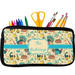 Old Fashioned Thanksgiving Neoprene Pencil Case - Small w/ Name or Text