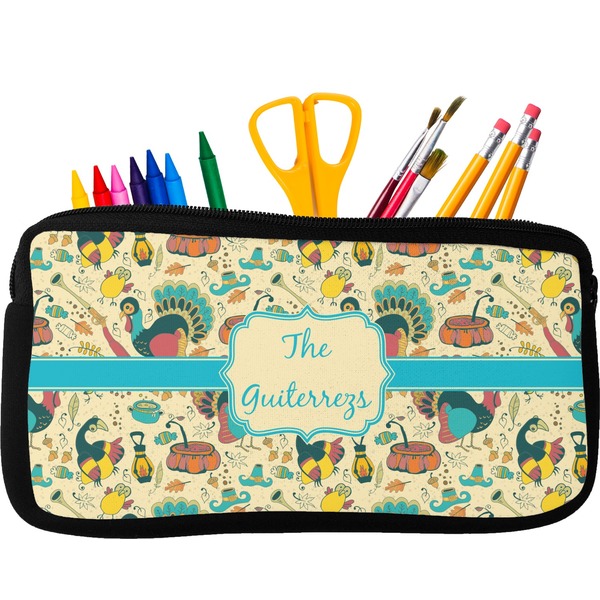 Custom Old Fashioned Thanksgiving Neoprene Pencil Case (Personalized)