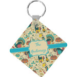 Old Fashioned Thanksgiving Diamond Plastic Keychain w/ Name or Text