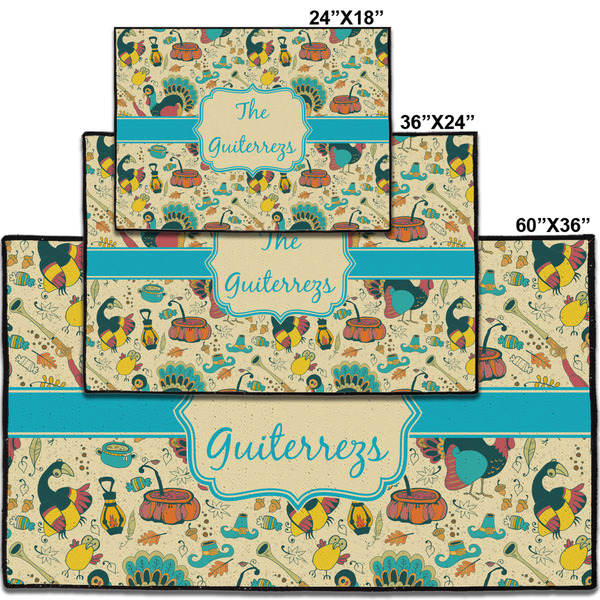 Old Fashioned Thanksgiving Personalized Door Mat - Group Parent IMF