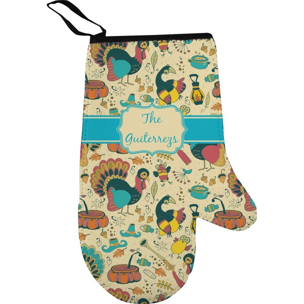 Custom Old Fashioned Thanksgiving Right Oven Mitt (Personalized)