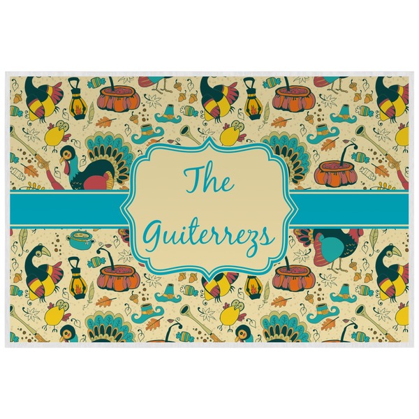 Custom Old Fashioned Thanksgiving Laminated Placemat w/ Name or Text
