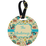 Old Fashioned Thanksgiving Plastic Luggage Tag - Round (Personalized)