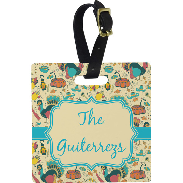 Old Fashioned Thanksgiving Personalized Square Luggage Tag