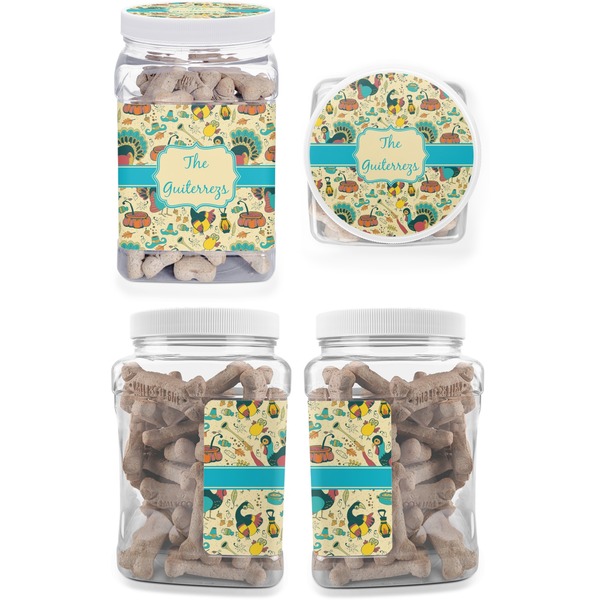 Old Fashioned Thanksgiving Pet Treat Jar - Multiple Angles
