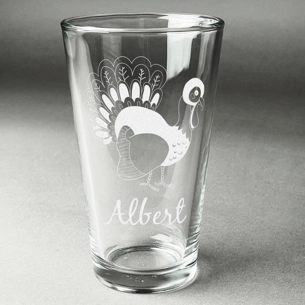 Custom Old Fashioned Thanksgiving Pint Glass - Engraved (Personalized)