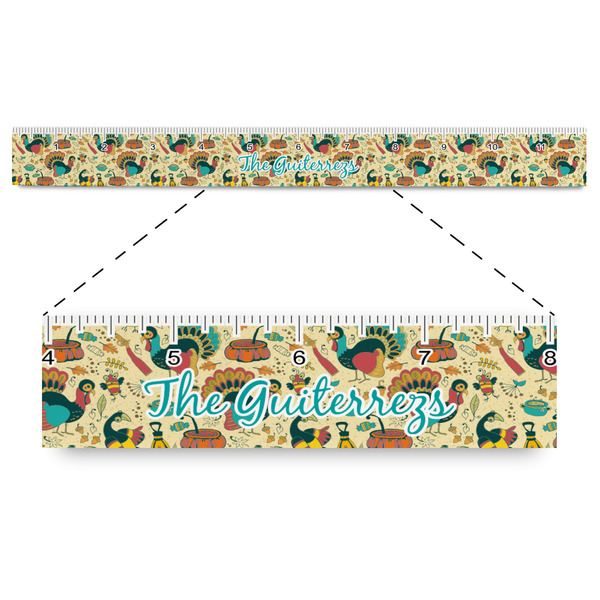 Custom Old Fashioned Thanksgiving Plastic Ruler - 12" (Personalized)