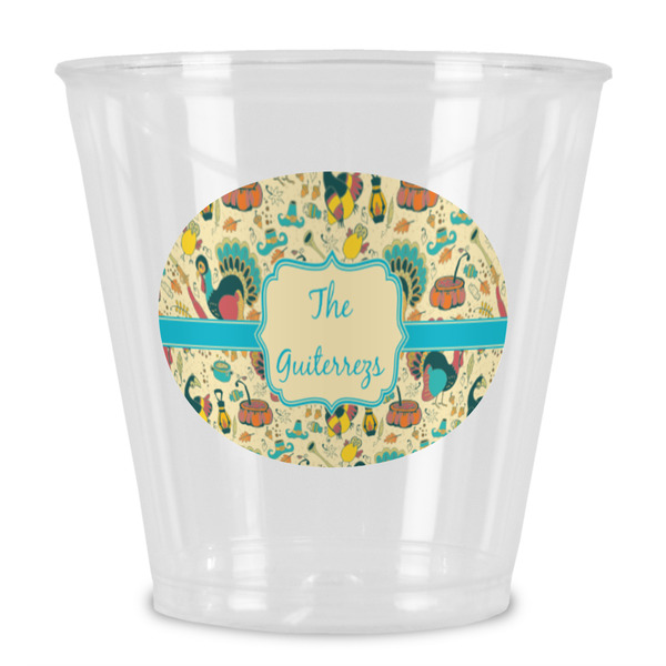 Custom Old Fashioned Thanksgiving Plastic Shot Glass (Personalized)