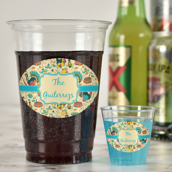 Old Fashioned Thanksgiving Plastic Shot Glasses - In Context