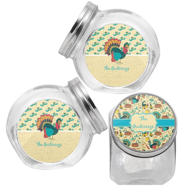 Old Fashioned Thanksgiving Puppy Treat Jar - Top Left Right