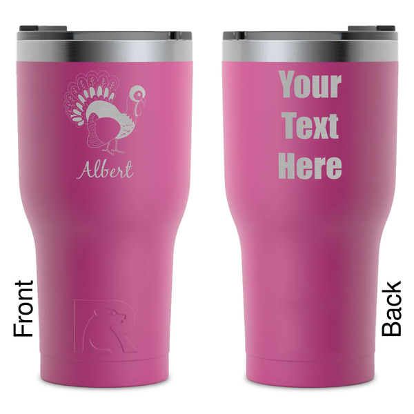 Custom Old Fashioned Thanksgiving RTIC Tumbler - Magenta - Laser Engraved - Double-Sided (Personalized)