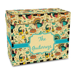 Old Fashioned Thanksgiving Wood Recipe Box - Full Color Print (Personalized)
