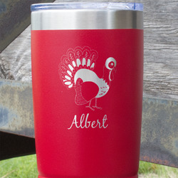 Old Fashioned Thanksgiving 20 oz Stainless Steel Tumbler - Red - Double Sided (Personalized)