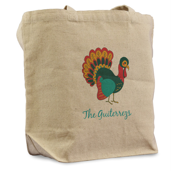 Custom Old Fashioned Thanksgiving Reusable Cotton Grocery Bag - Single (Personalized)