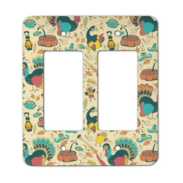 Custom Old Fashioned Thanksgiving Rocker Style Light Switch Cover - Two Switch