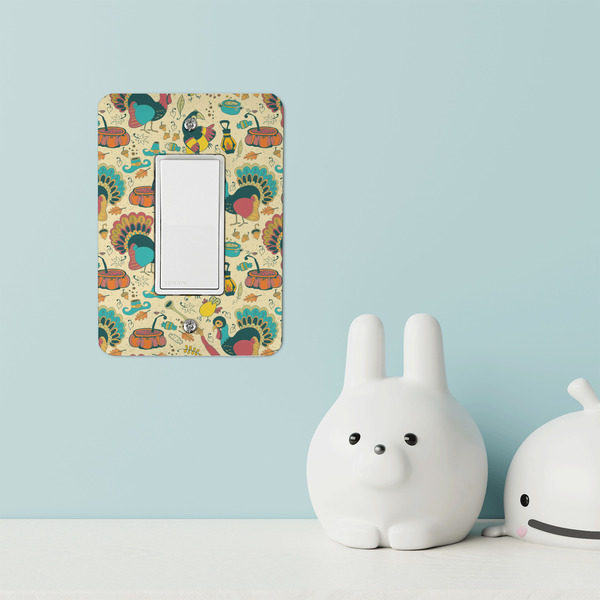 Old Fashioned Thanksgiving Rocker Light Switch Covers - Single - IN CONTEXT