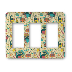 Old Fashioned Thanksgiving Rocker Style Light Switch Cover - Three Switch