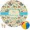 Old Fashioned Thanksgiving Round Beach Towel (Personalized)