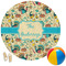 Old Fashioned Thanksgiving Round Beach Towel (Personalized)