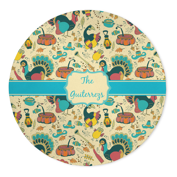Custom Old Fashioned Thanksgiving 5' Round Indoor Area Rug (Personalized)