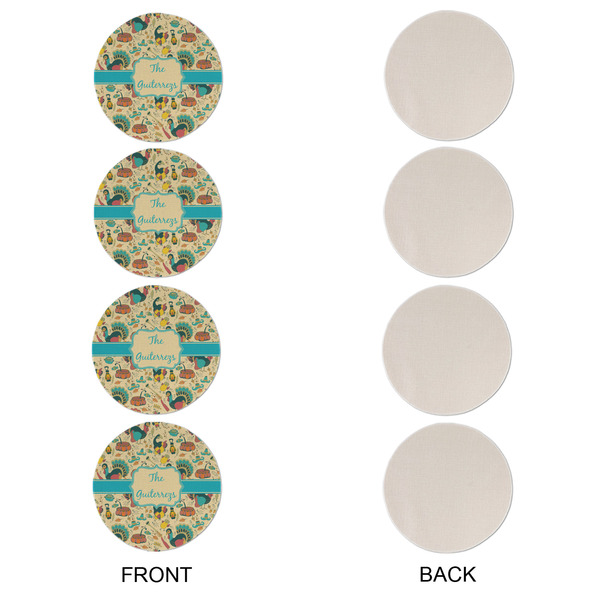 Old Fashioned Thanksgiving Round Linen Placemats - APPROVAL Set of 4 (single sided)
