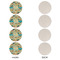 Old Fashioned Thanksgiving Round Linen Placemats - APPROVAL Set of 4 (single sided)