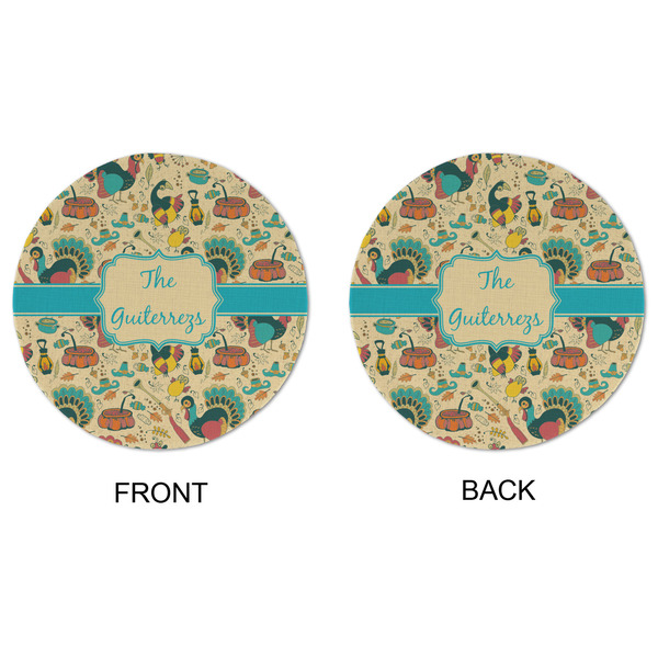 Old Fashioned Thanksgiving Round Linen Placemats - APPROVAL (double sided)