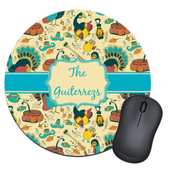 Old Fashioned Thanksgiving Round Mouse Pad (Personalized)