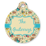 Old Fashioned Thanksgiving Round Pet ID Tag - Large (Personalized)