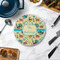 Old Fashioned Thanksgiving Round Stone Trivet - In Context View