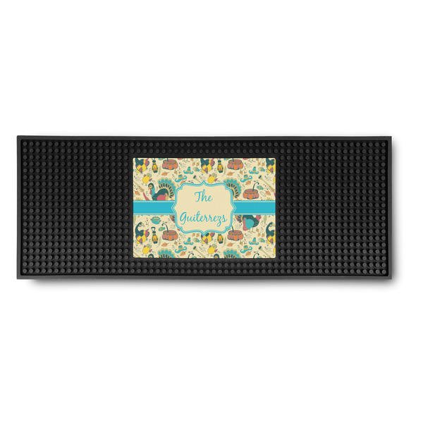 Custom Old Fashioned Thanksgiving Rubber Bar Mat (Personalized)