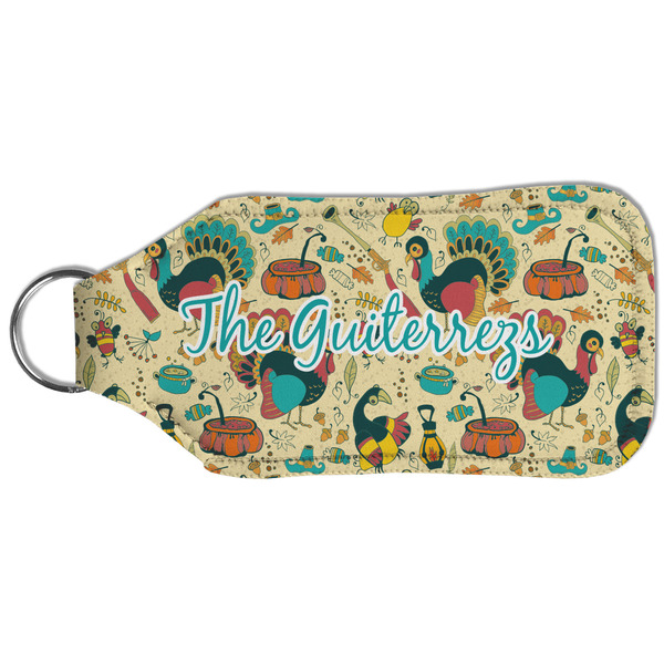 Old Fashioned Thanksgiving Sanitizer Holder Keychain - Large (Back)