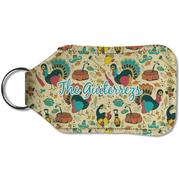 Old Fashioned Thanksgiving Sanitizer Holder Keychain - Small (Back)