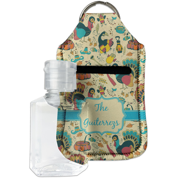 Custom Old Fashioned Thanksgiving Hand Sanitizer & Keychain Holder - Small (Personalized)