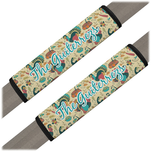 Custom Old Fashioned Thanksgiving Seat Belt Covers (Set of 2) (Personalized)
