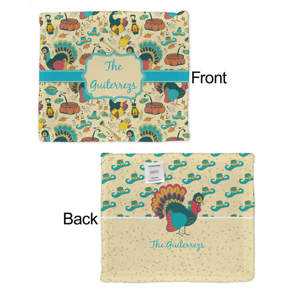 Old Fashioned Thanksgiving Security Blanket - Front & Back View
