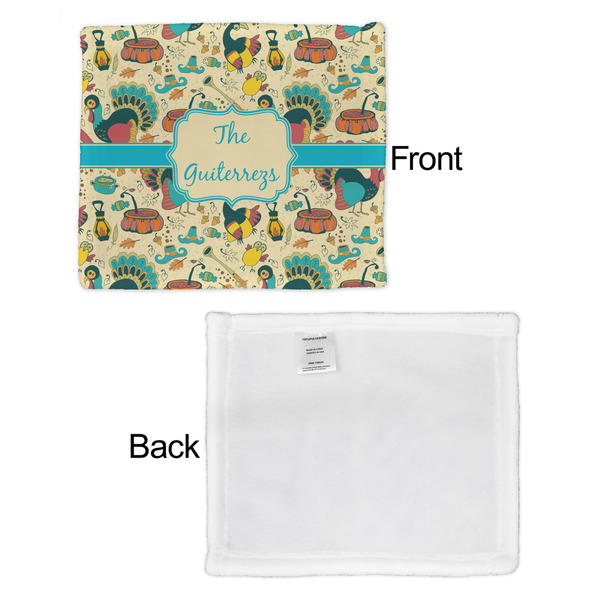 Old Fashioned Thanksgiving Security Blanket - Front & White Back View