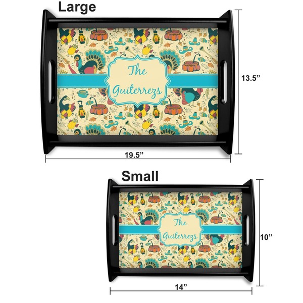 Old Fashioned Thanksgiving Serving Tray Black Sizes