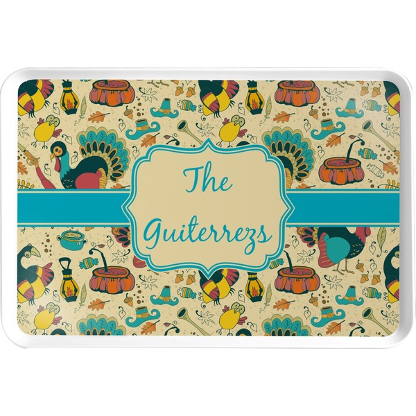 Custom Old Fashioned Thanksgiving Serving Tray (Personalized)