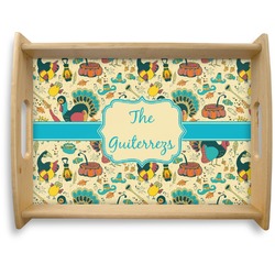 Old Fashioned Thanksgiving Natural Wooden Tray - Large (Personalized)