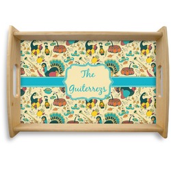 Old Fashioned Thanksgiving Natural Wooden Tray - Small (Personalized)