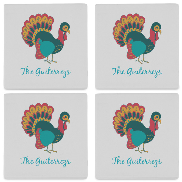 Old Fashioned Thanksgiving Set of 4 Sandstone Coasters - See All 4 View