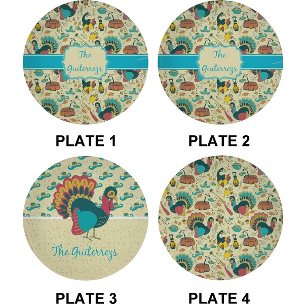 Old Fashioned Thanksgiving Set of Appetizer / Dessert Plates (Approval)