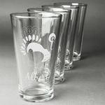 Old Fashioned Thanksgiving Pint Glasses - Engraved (Set of 4) (Personalized)