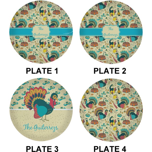 Old Fashioned Thanksgiving Set of Lunch / Dinner Plates (Approval)