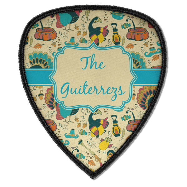 Custom Old Fashioned Thanksgiving Iron on Shield Patch A w/ Name or Text