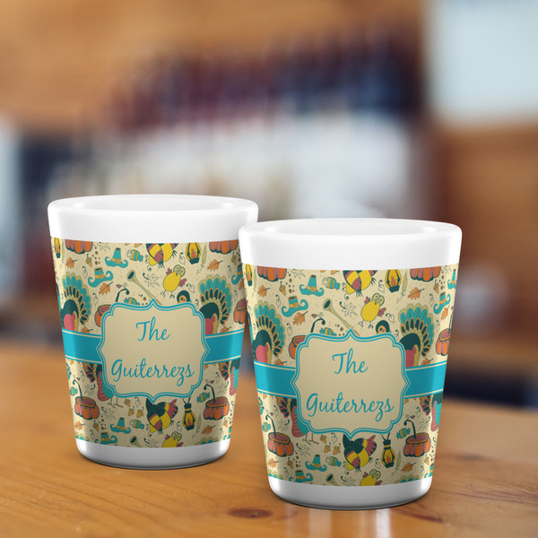 Old Fashioned Thanksgiving Shot Glass - White - LIFESTYLE