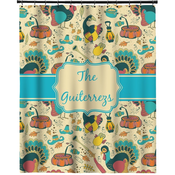 Custom Old Fashioned Thanksgiving Extra Long Shower Curtain - 70"x84" (Personalized)